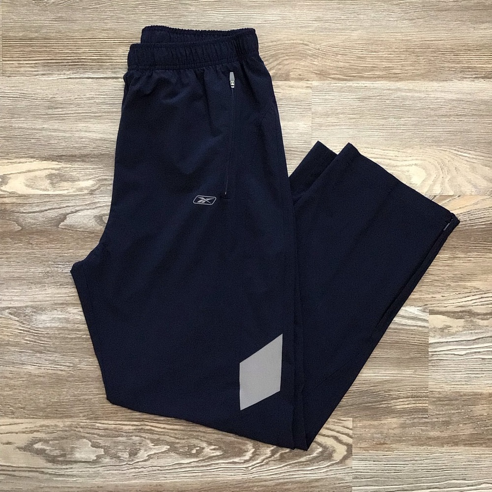 Reebok Blue Track High Rise Athleisure Wind Pants Large